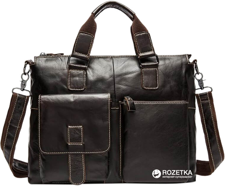 

Мужская кожаная сумка Tiding Bag 7264C Коричневая
