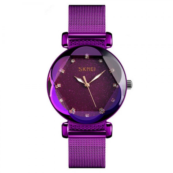 

Женские кварцевые часы Skmei Violet наручные классические на стальном браслете + коробка (1080-0327)