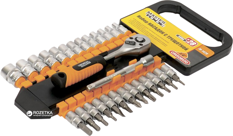 

Набір насадок Mastertool 1/4" з тріскачкою (78-1428)