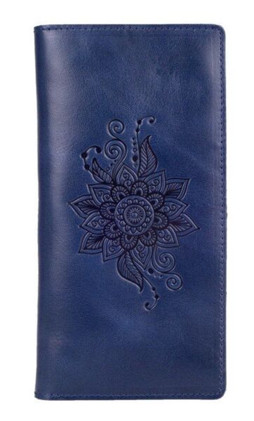 

Кожаное портмоне Hi Art Mehendi Classic WP-05-C19-4026-T006 Синий