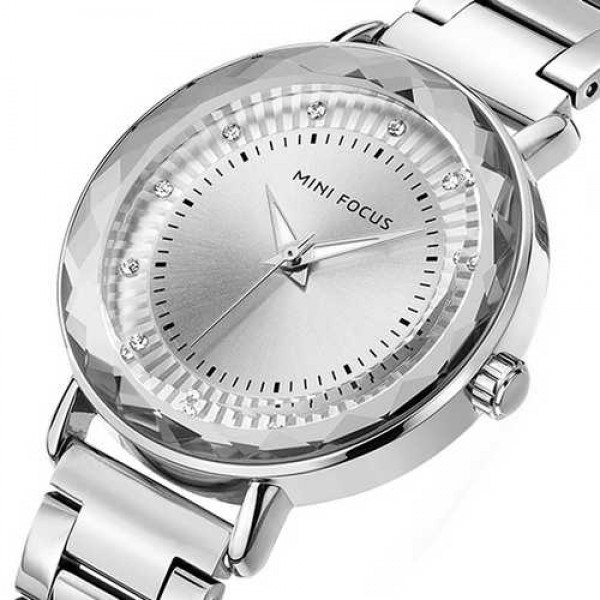 

Наручные часы Mini Focus MF0040L.02 All Silver Diamonds женские кварцевые + подарочная коробка