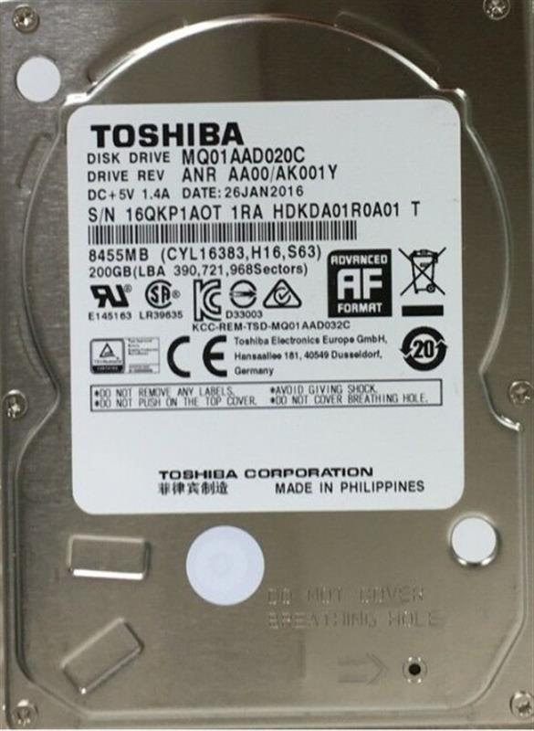

Накопитель HDD 3.5" SATA 200GB Toshiba 8MB 4200rpm (MQ01AAD020C)_