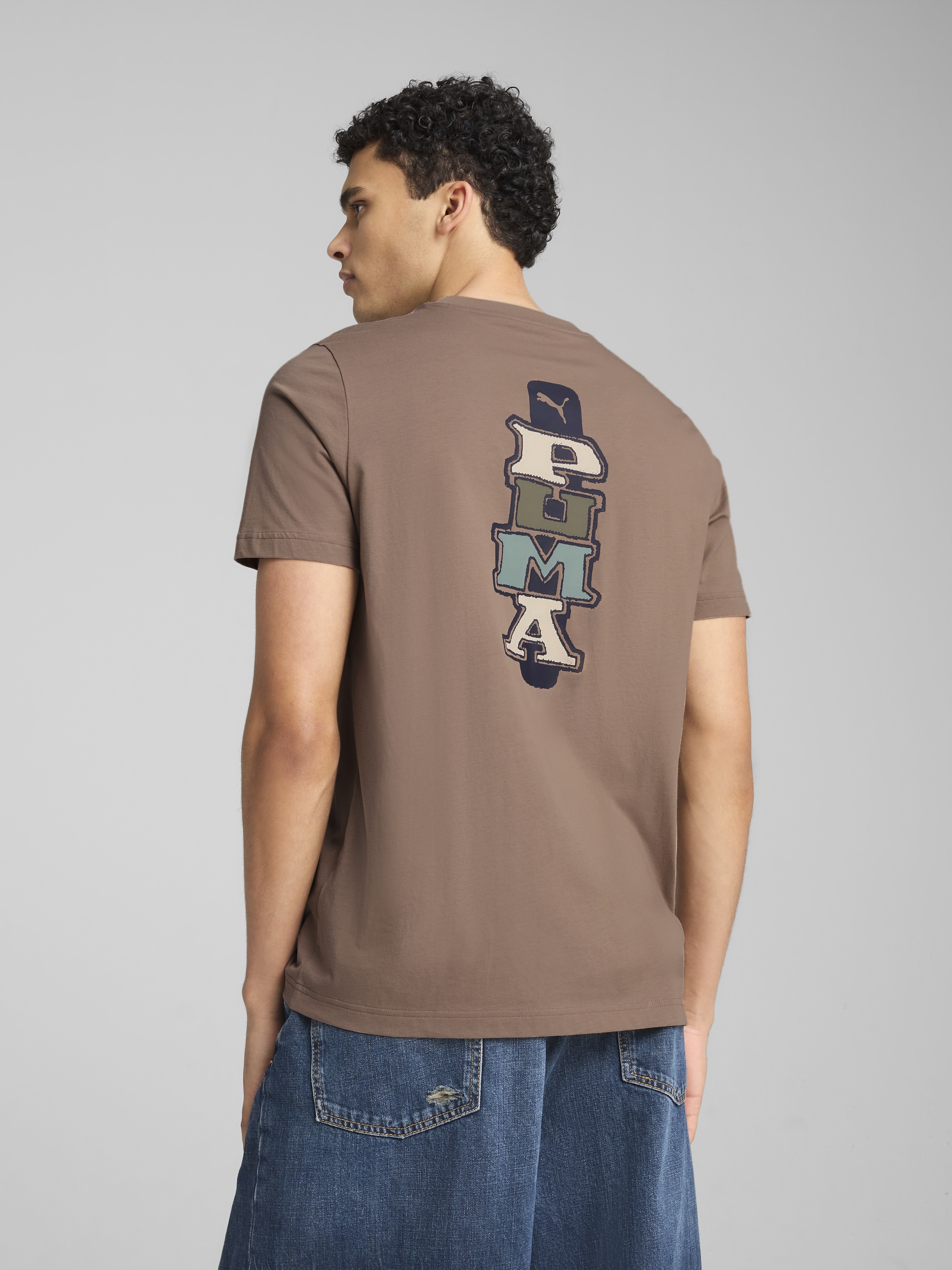 Акція на Футболка бавовняна чоловіча Puma Graphics Back Tee 68483293 M Totally Taupe від Rozetka