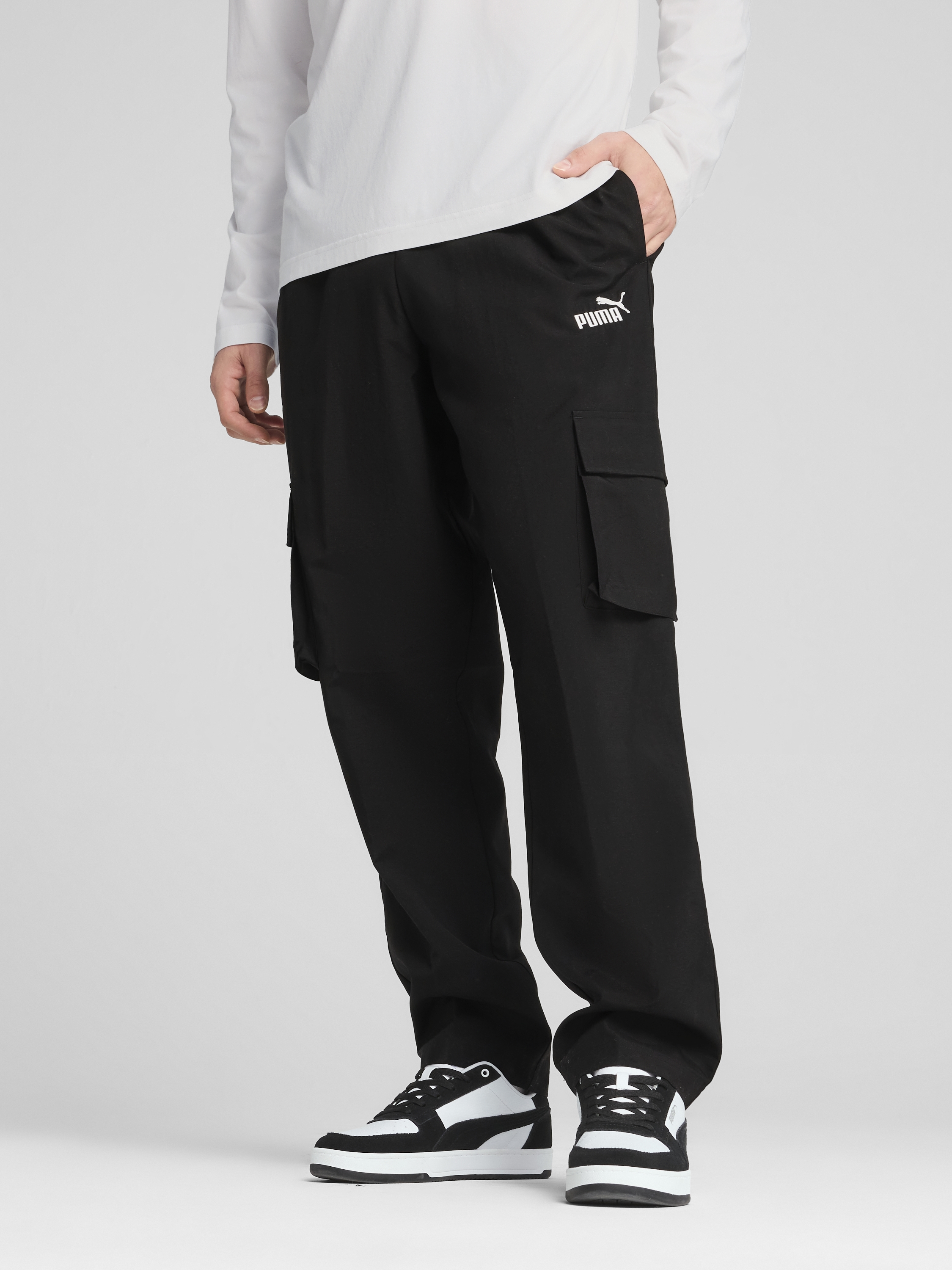 Акція на Спортивні штани чоловічі Puma Ess No. 1 Logo Woven Cargo Pants Op 68266301 L Black від Rozetka