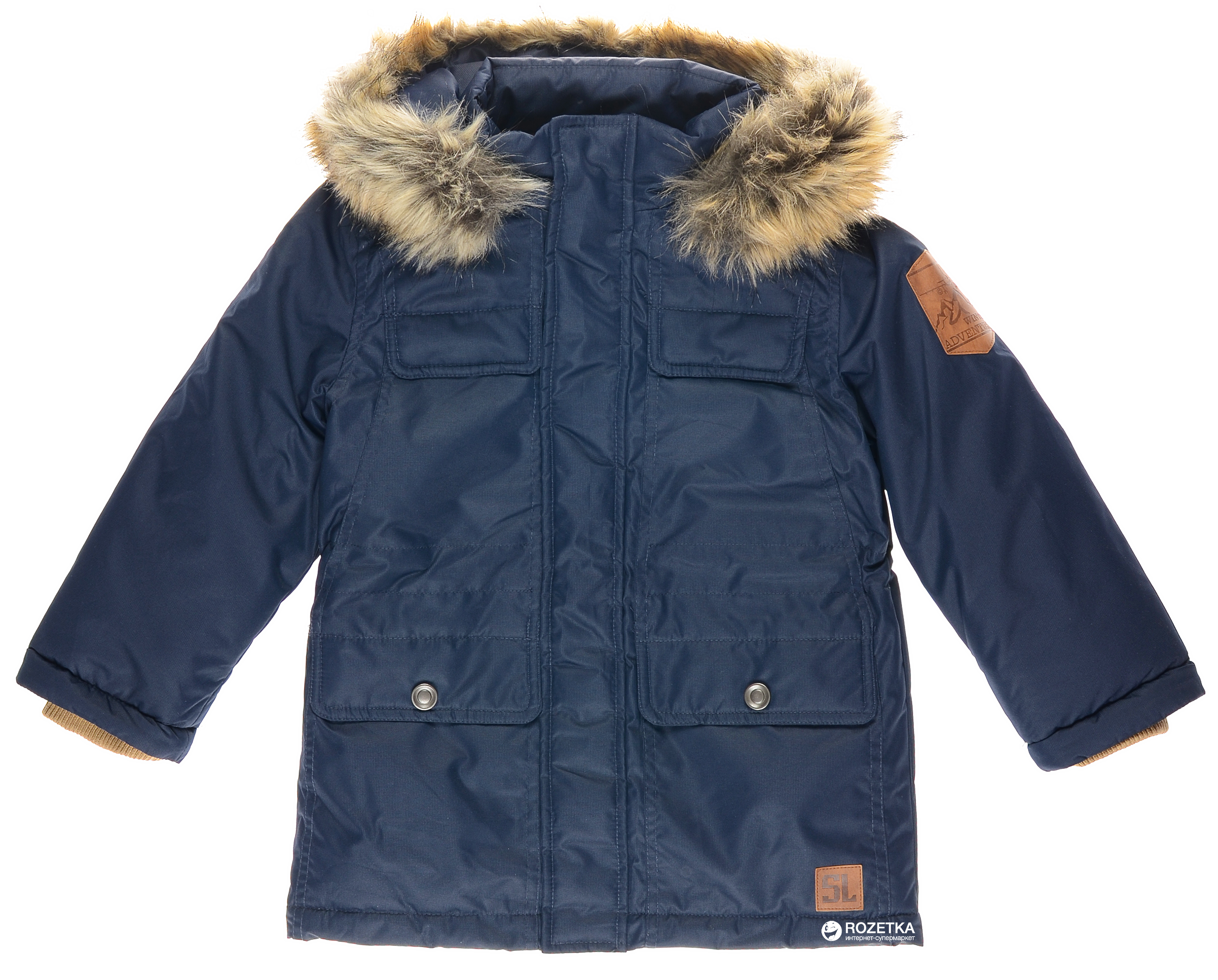 Акція на Дитяча демісезонна куртка-парка для хлопчика Baby Line Z-120-17 98 см Темно-синя від Rozetka