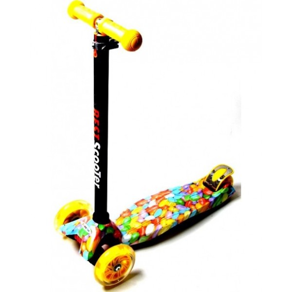 

Детский трехколесный самокат Best Scooter MAXI Caramel 120 мм светящиеся колеса