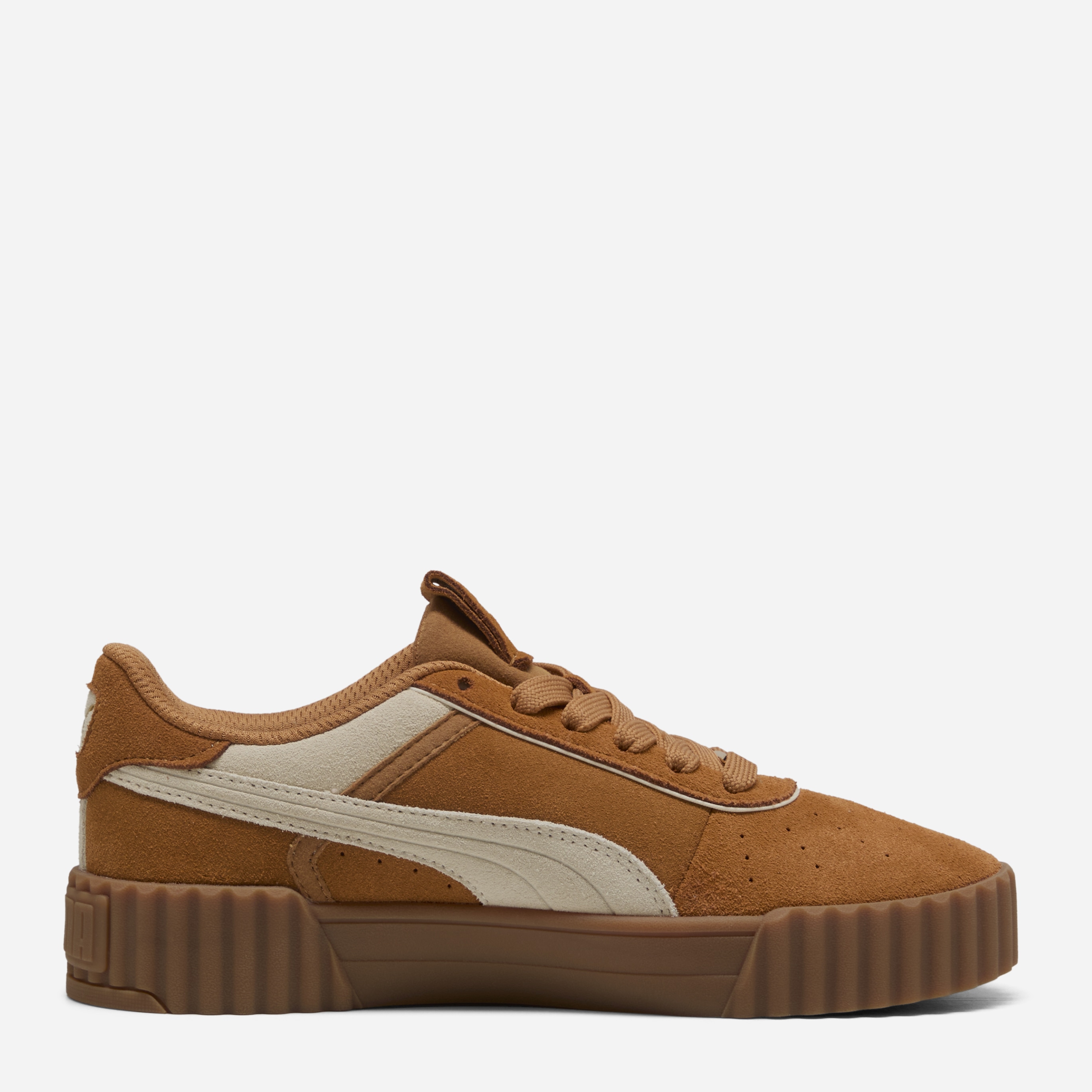 Акція на Жіночі кеди низькі Puma Carina 3.0 Luxe Sd 40072504 40 (6.5UK) 25.5 см Caramel Latte-Alpine Snow-Puma Gold від Rozetka