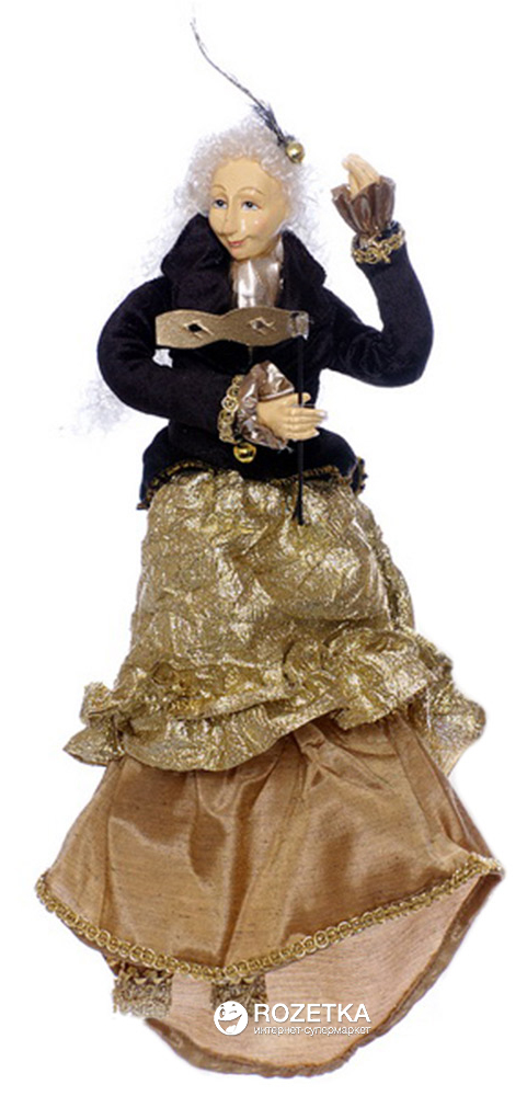 

Елочная игрушка Scorpio Кукла девочка с маской 25 см Черно-золотая (571001)(4824028007843)