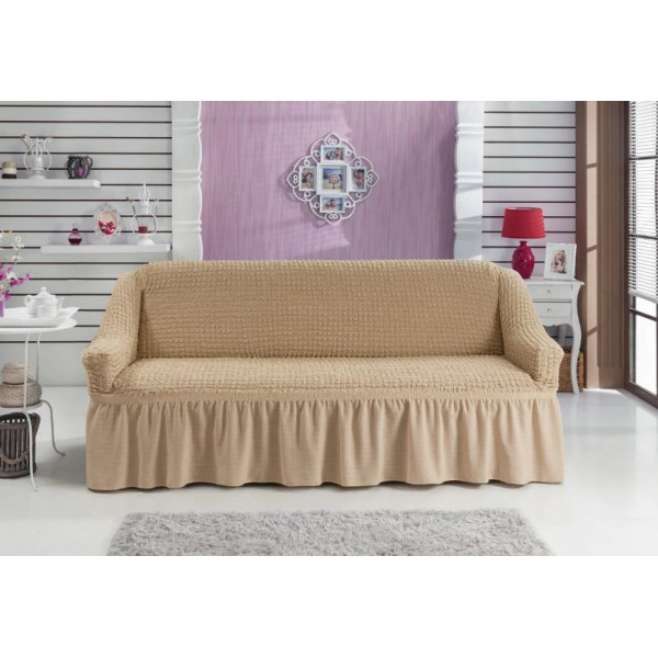 

Чехол на диван с юбкой Home Collection Evibu Турция Бежевый (E-10310)