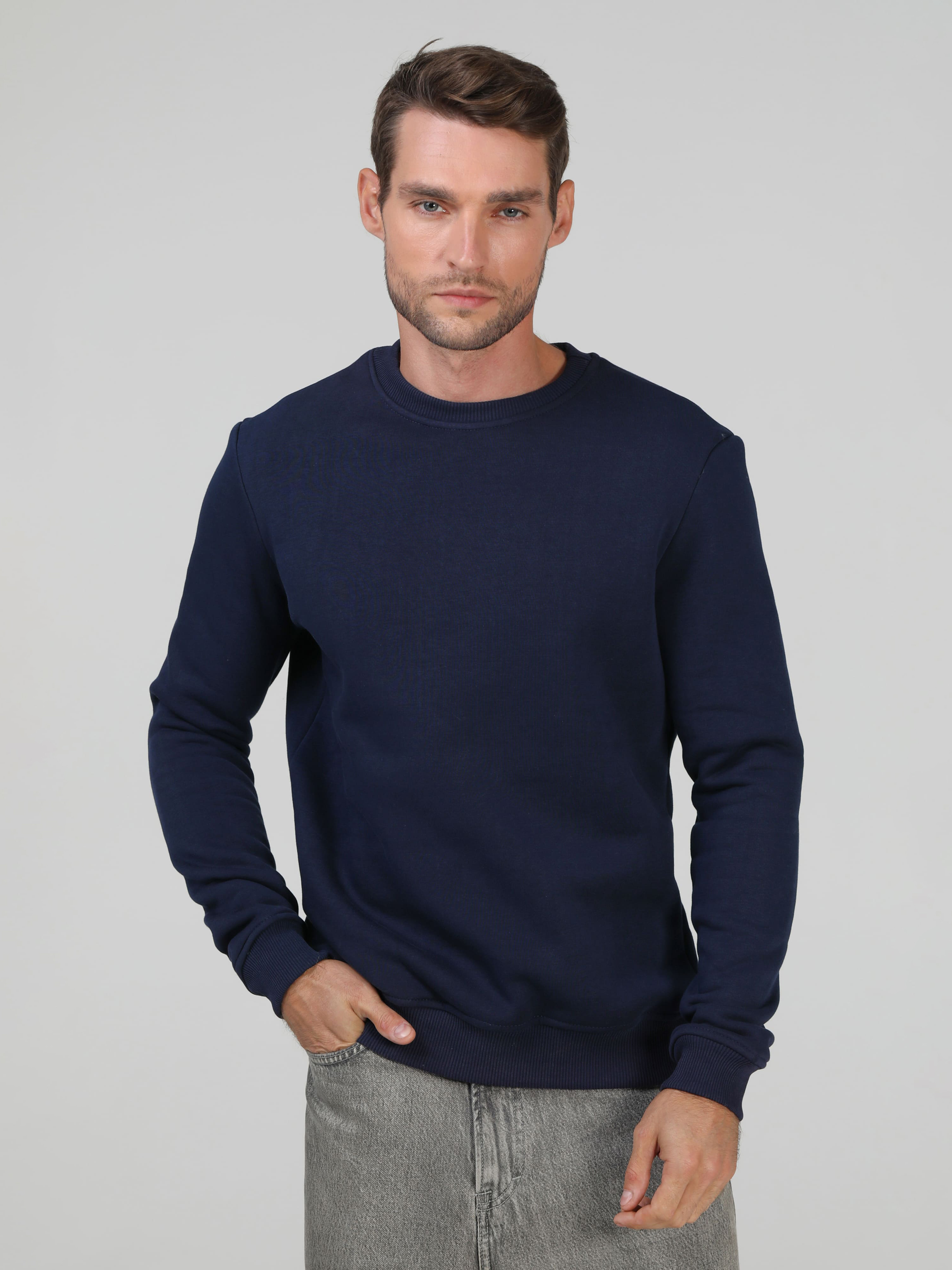 Акція на Світшот на флісі чоловічий Ray Basic U0301M 3XL Navy Blue від Rozetka