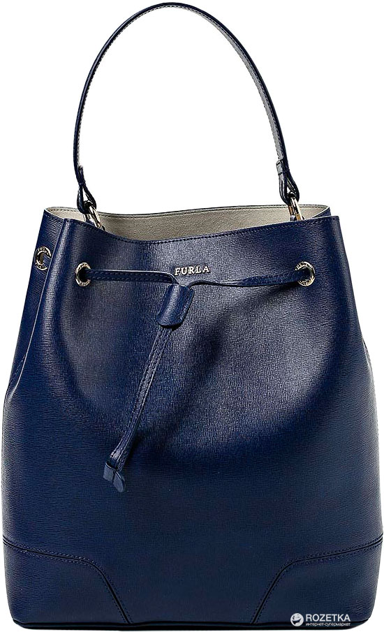 

Сумка женская кожаная Furla Stacy M Drawstring 851331 Синяя