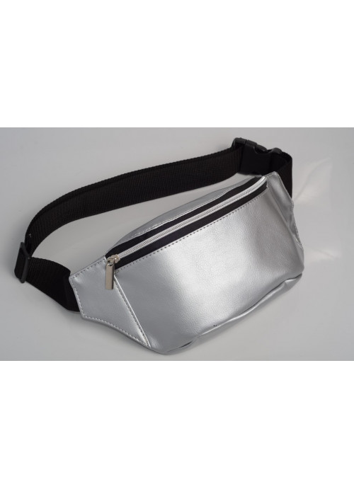 

Женская сумка на пояс (бананка) Sambag 22х12х4 см Серебряный 000148374