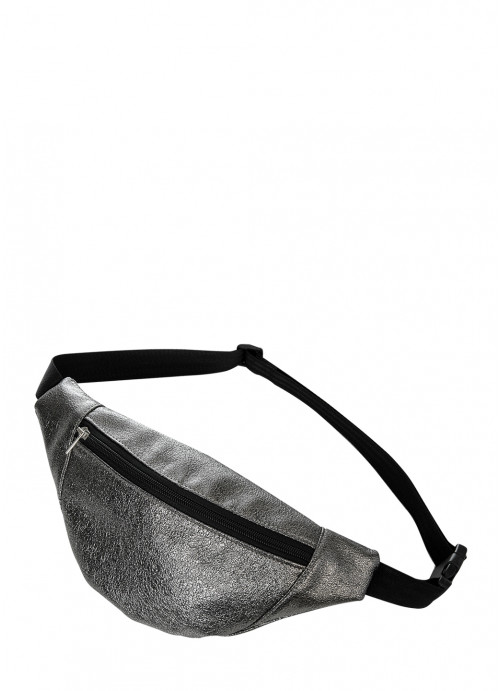 

Женская сумка на пояс (бананка) Sambag 33х14 см Темное серебро 000147986
