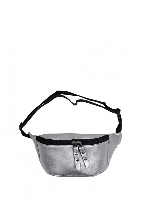 

Женская сумка на пояс (бананка) Sambag 22х12х4 см Серебряный 000148378