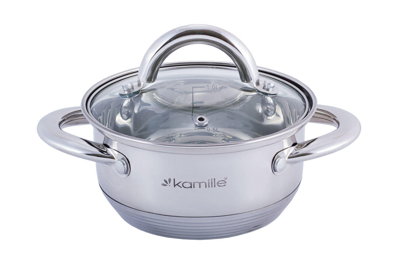 

Кастрюля нержавеющая Kamille - 140 мм x 1,1 л (5770)