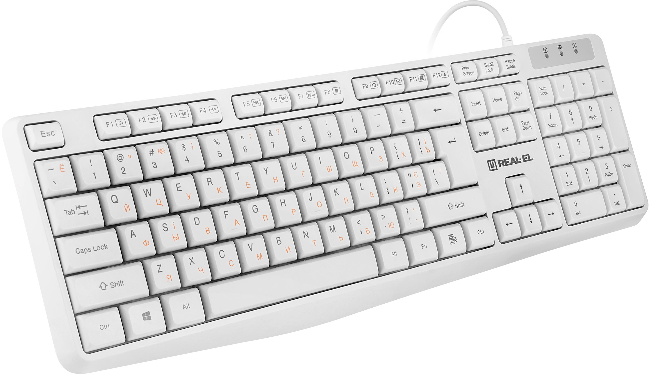 Клавиатура проводная Real-El RK-513 USB White (EL123100047) – фото