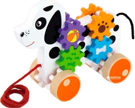 

Деревянная каталка Viga Toys Собачка с шестеренками (50977)