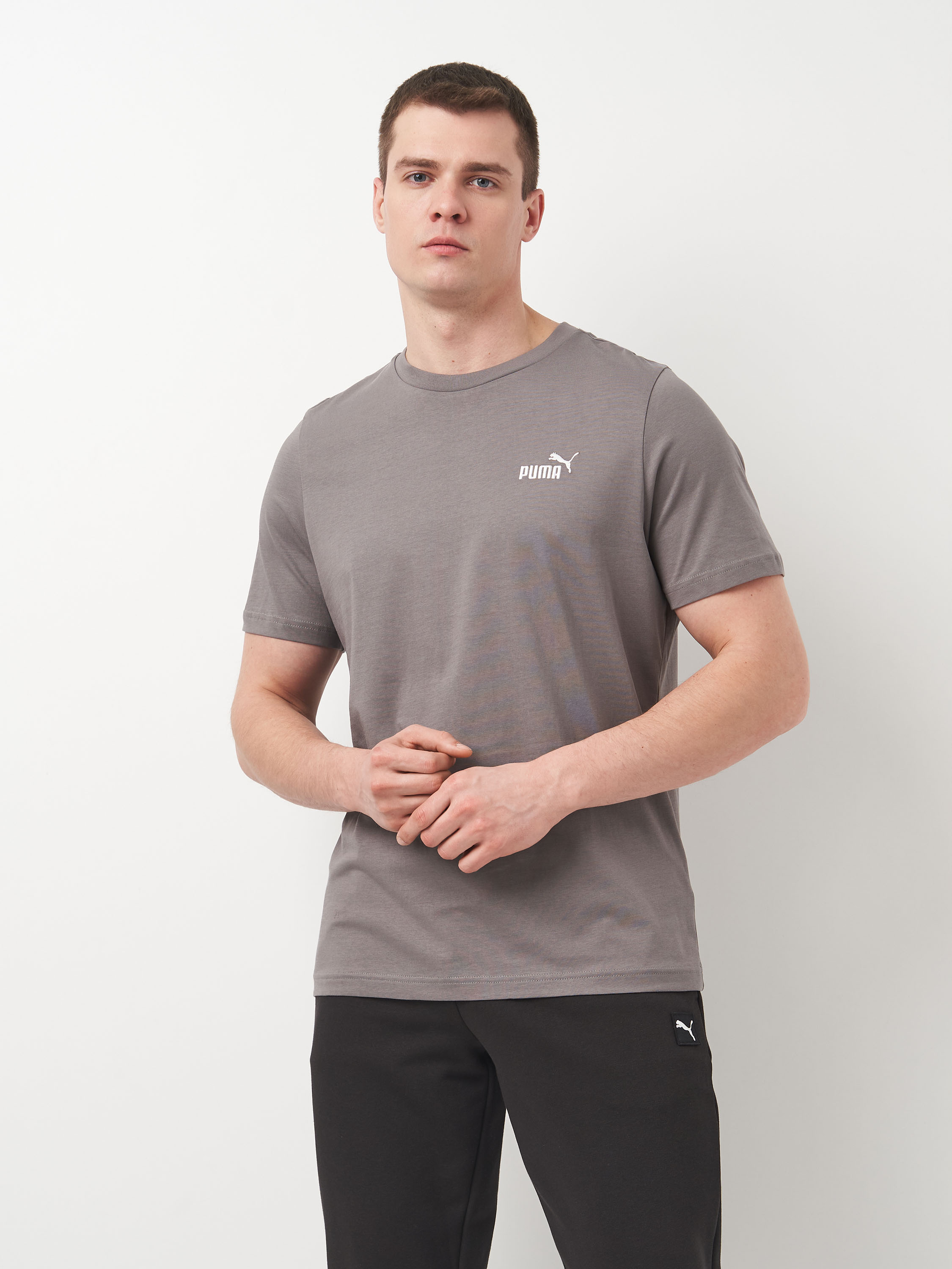 Акція на Футболка бавовняна довга чоловіча Puma Ess Small No. 1 Logo Tee (S) 68253579 Cast Iron від Rozetka