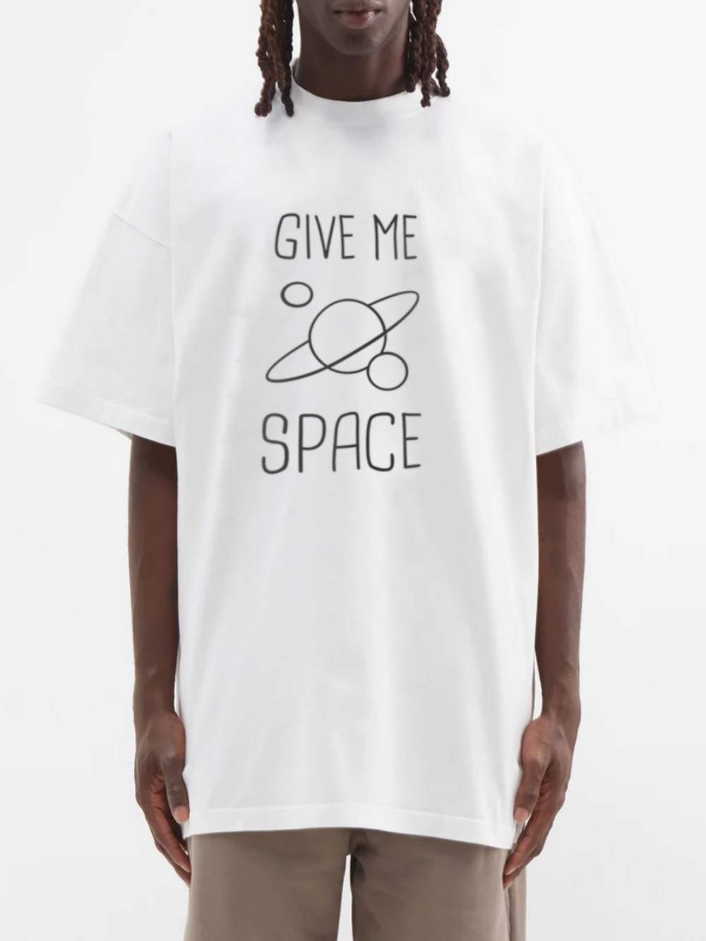 Акція на Футболка бавовняна довга чоловіча Trace of Space TOSW20015 S Біла з принтом від Rozetka