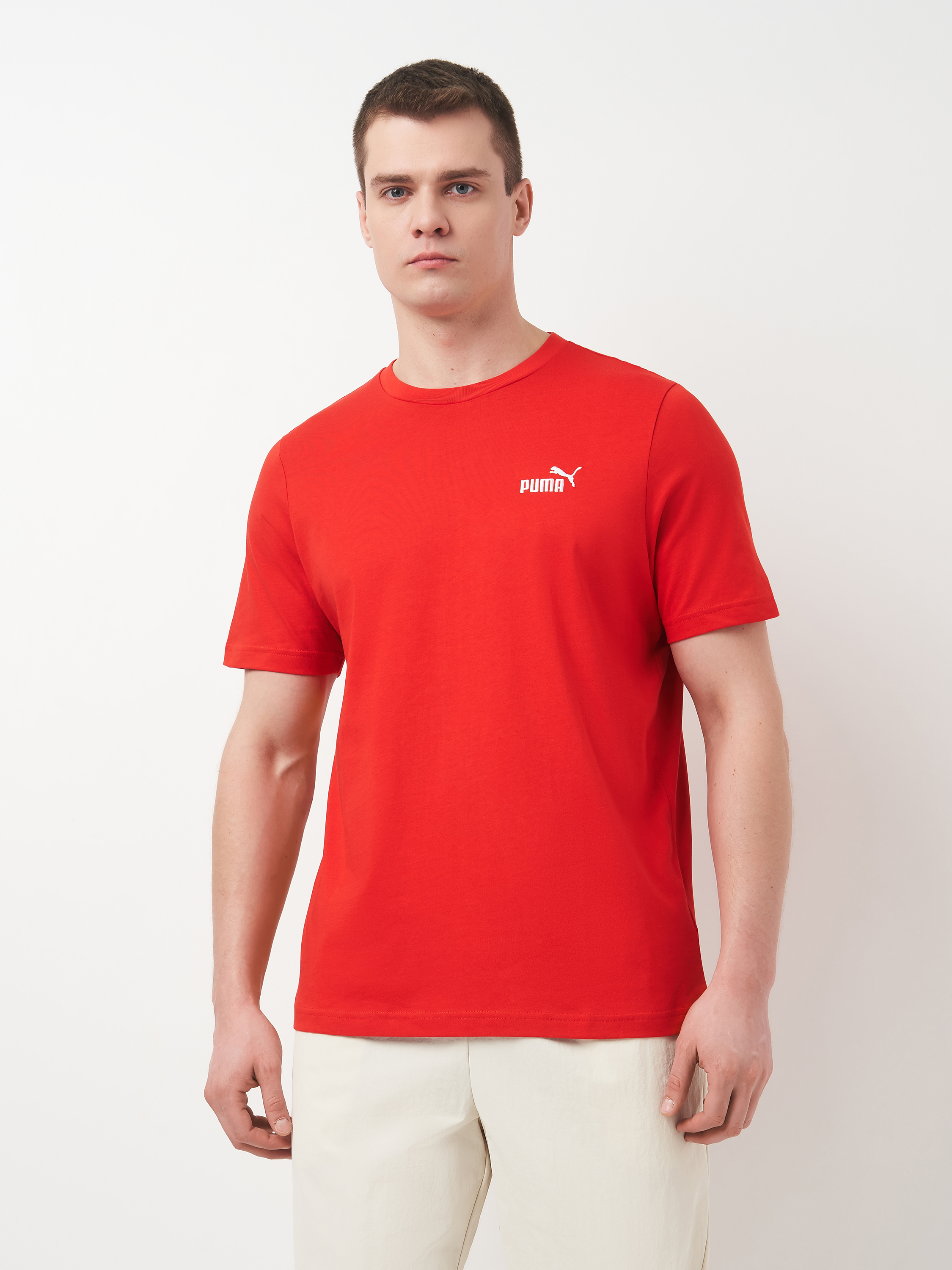 Акція на Футболка бавовняна довга чоловіча Puma Ess Small No. 1 Logo Tee 68253411 S All Time Red від Rozetka