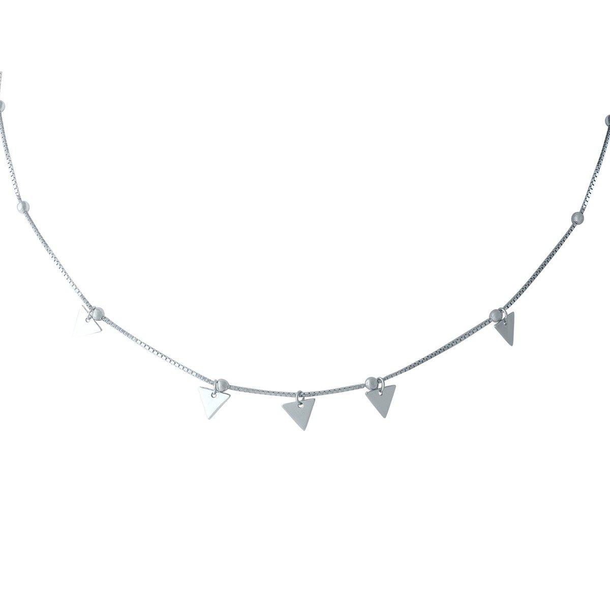 

Серебряное колье без камней 1965214 36-40 см