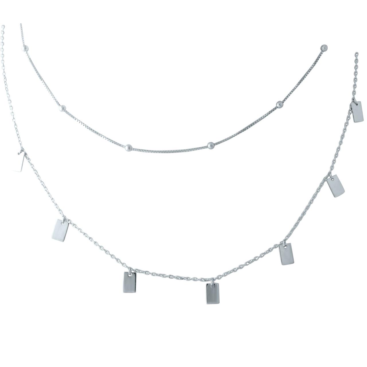 

Серебряное колье без камней 1953105 40-43 см