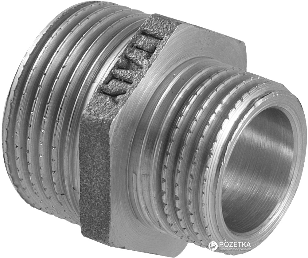 Ниппель TDM редукционный с наружной резьбой 1\" x 3/4\" (никель ...