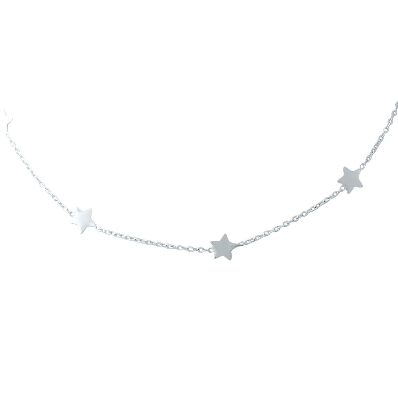 

Серебряное колье без камней 1936016 Регулируемый размер