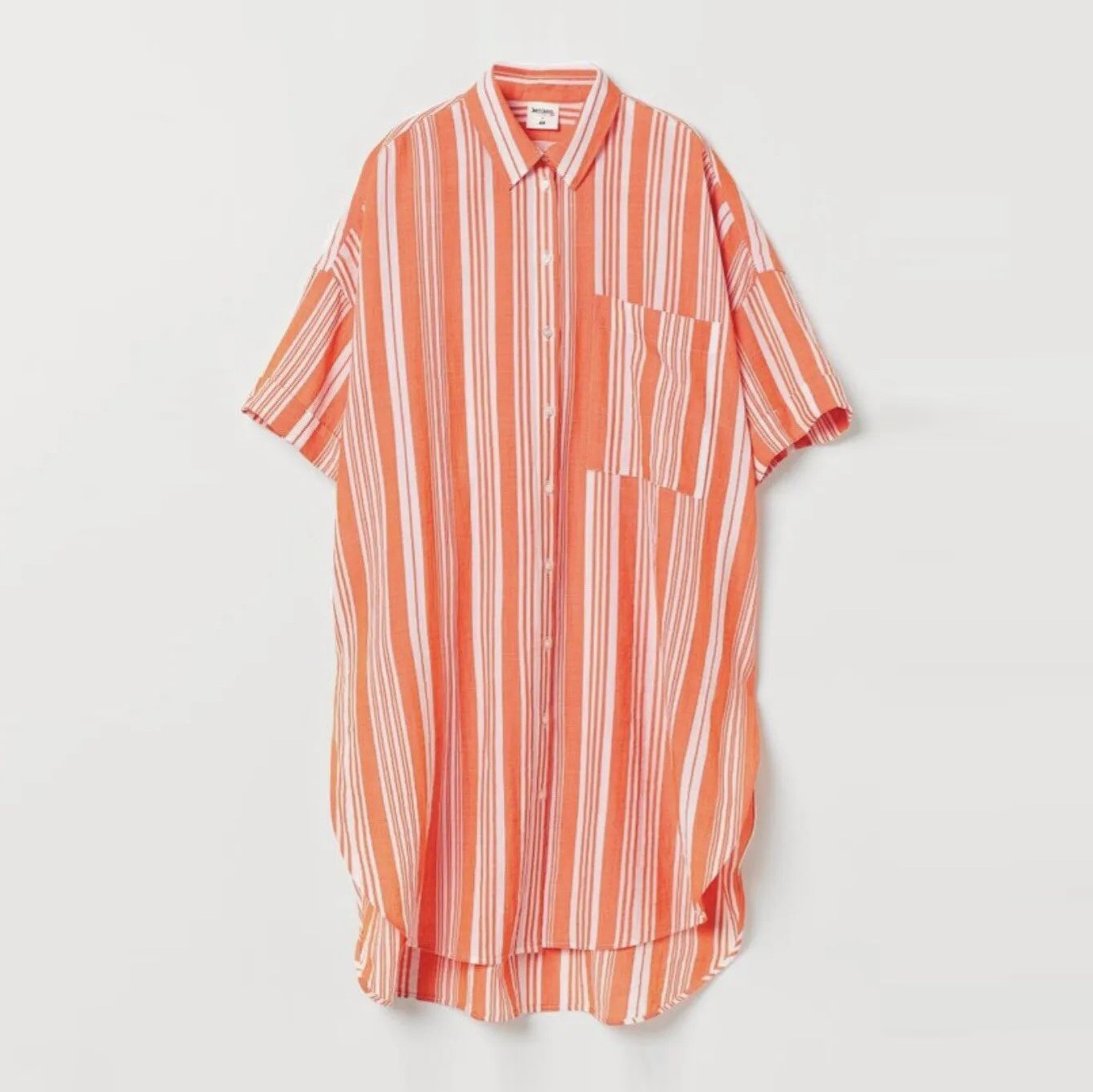 Акція на Сукня-сорочка коротка літня жіноча H&M 9935973wer XS-S Помаранчева від Rozetka