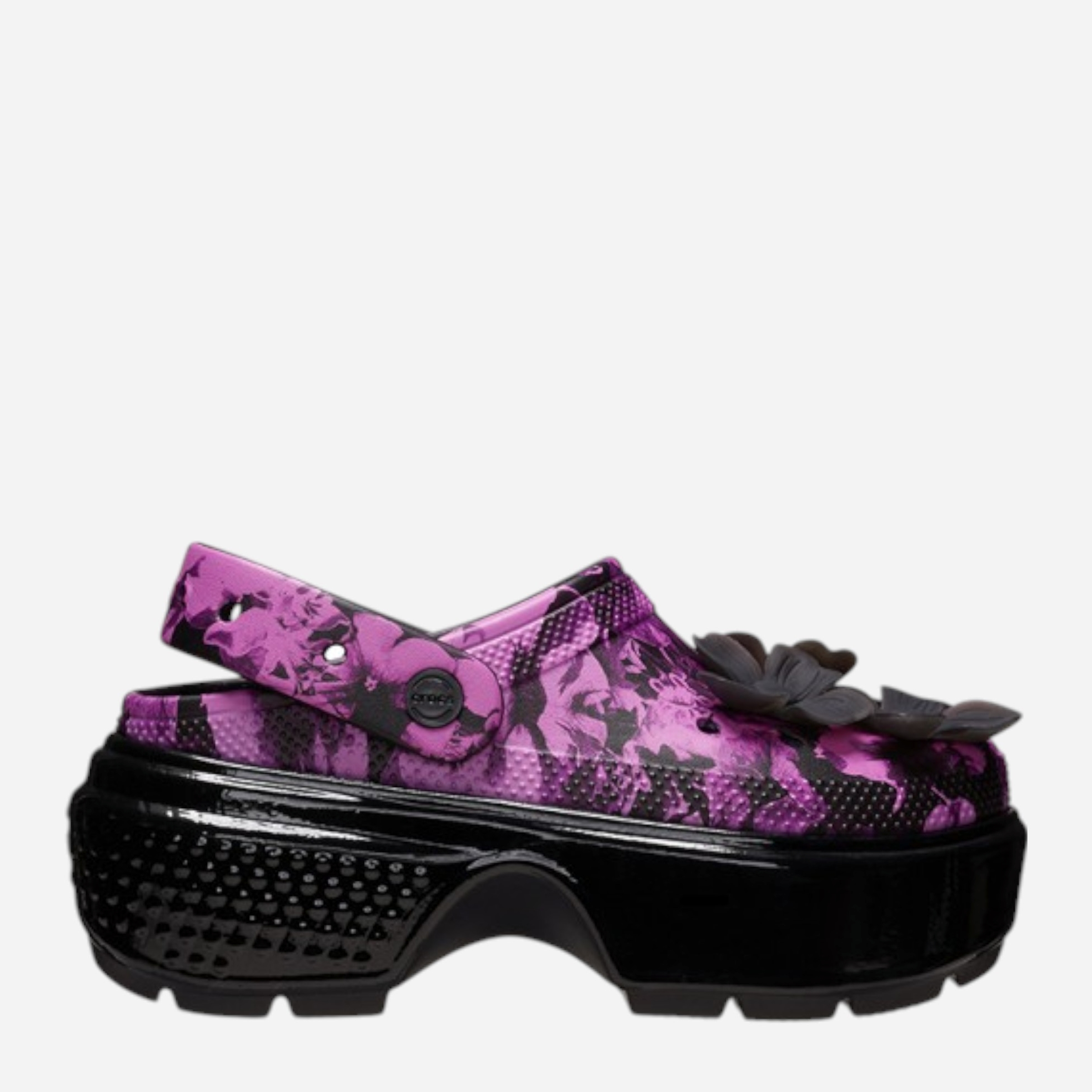 Жіночі крокси Crocs Stomp Hyper Floral High Shine Clog 209687-0C4 38-39 (M6/W8) 24 см Чорні від Rozetka на платформі USKIDKA Акція на Жіночі крокси Crocs Stomp Hyper Floral High Shine Clog 209687-0C4 38-39 (M6/W8) 24 см Чорні від Rozetka