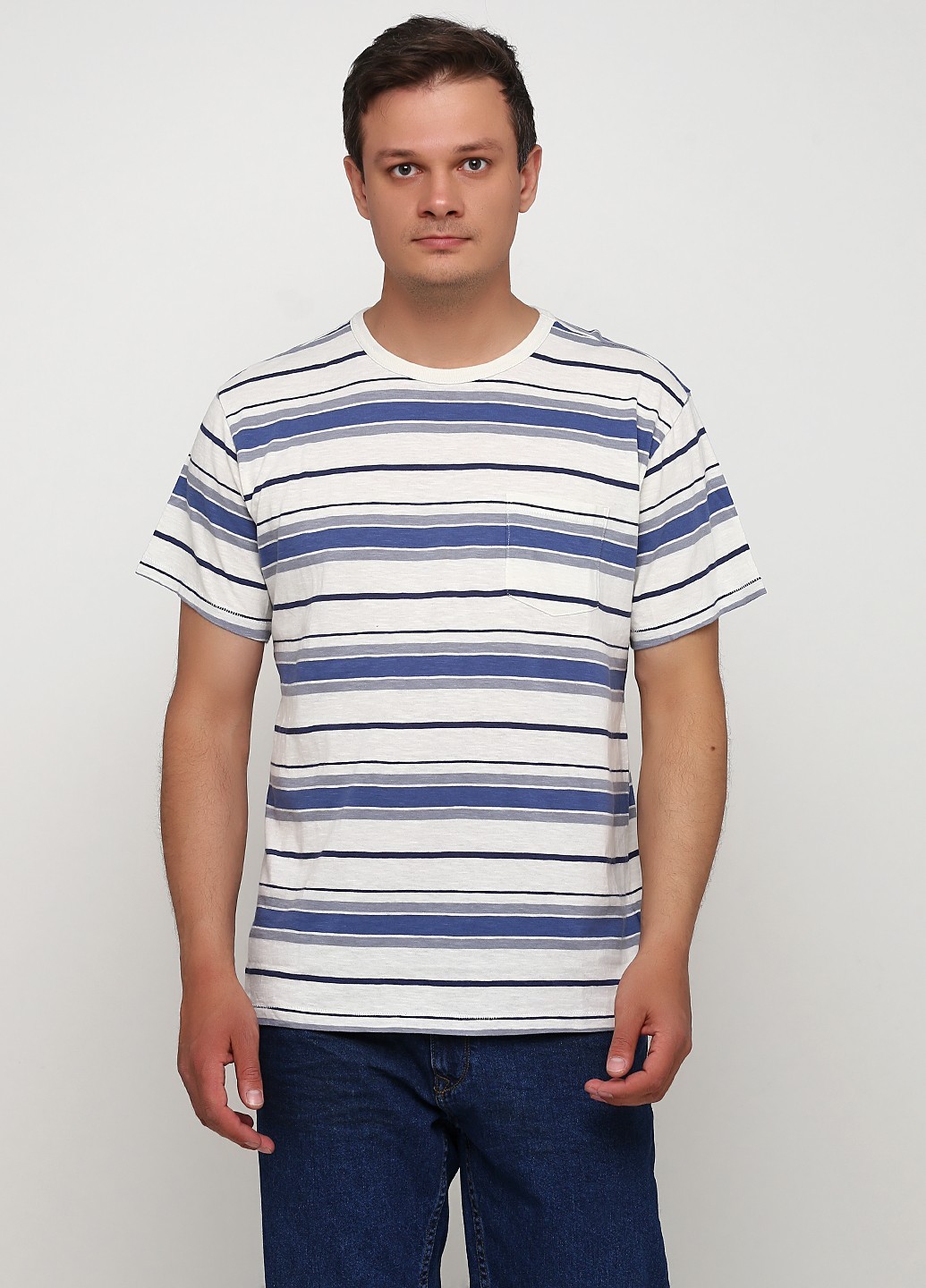 

Футболка H&M M белый в полоску 2558811RP11