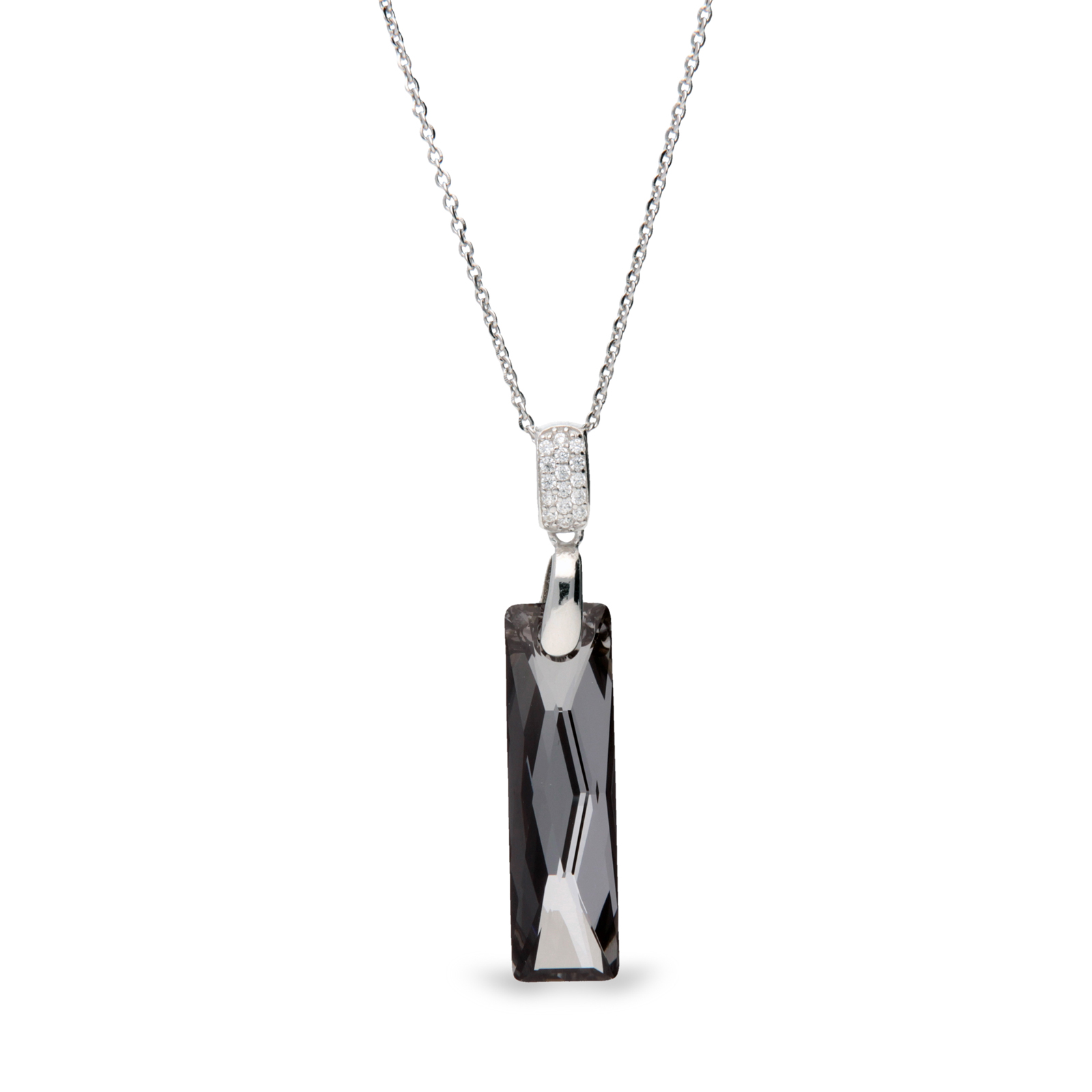 

Серебряный кулон c цепочкой SPARK Queen Baguette со Swarovski модели NC646525SN