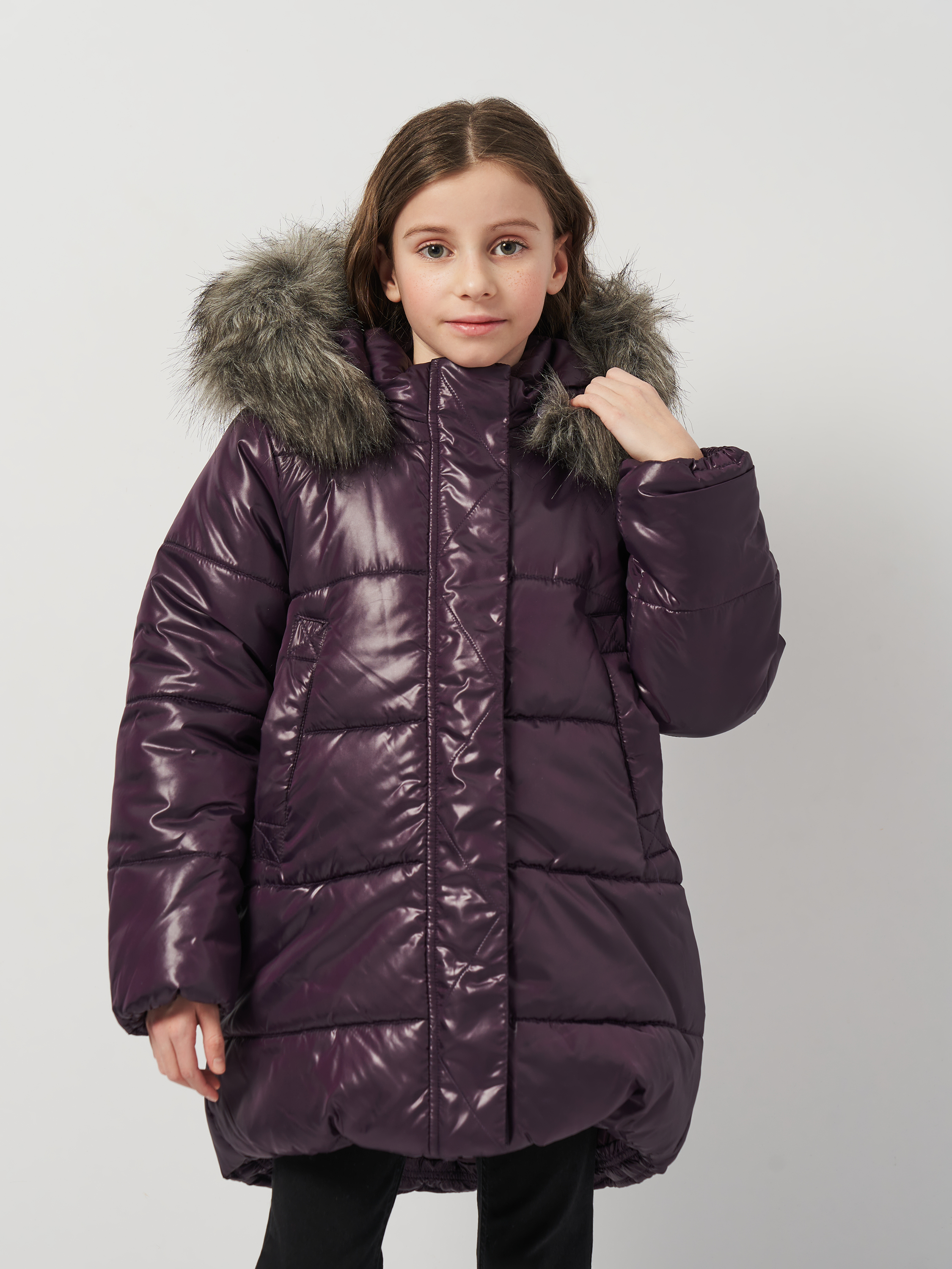 Акція на Дитяча зимова довга куртка для дівчинки Coccodrillo Outerwear Girl Kids ZC4152114OGK-016 110 см Фіолетова від Rozetka