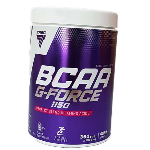 

Аминокислоты с разветвленной цепью ВСАА с Глютамином, BCAA G Force 1150, Trec Nutrition 360капс (28101002)