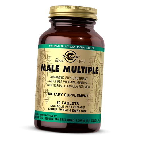 

Витамины для мужчин, Male Multiple, Solgar 60таб (36313018)