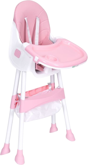Стільчик для годування EcoToys Рожевий (5905817004546) (955555910119161) - Уцінка — фото 3
