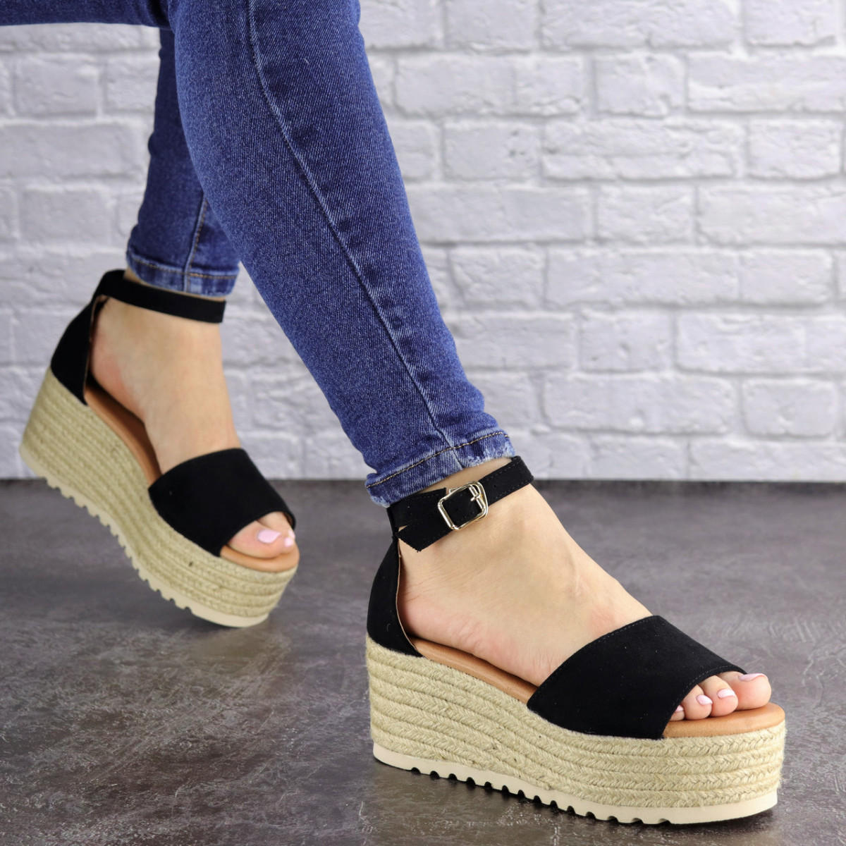 

Женские босоножки эспадрильи Fashion Pluto 1614 38 размер 24,5 см Черный