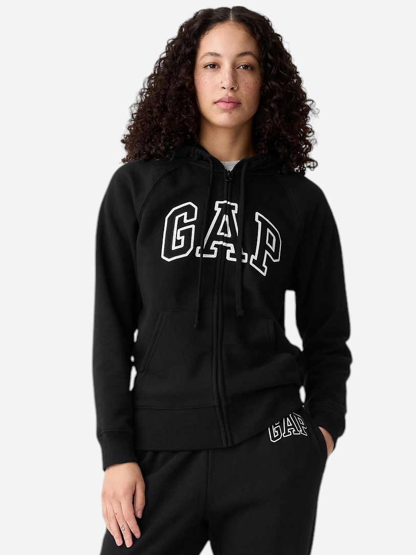 Толстовка на блискавці з капюшоном жіноча GAP 463503-02 XL Чорна від Rozetka на платформі USKIDKA Акція на Толстовка на блискавці з капюшоном жіноча GAP 463503-02 XL Чорна від Rozetka