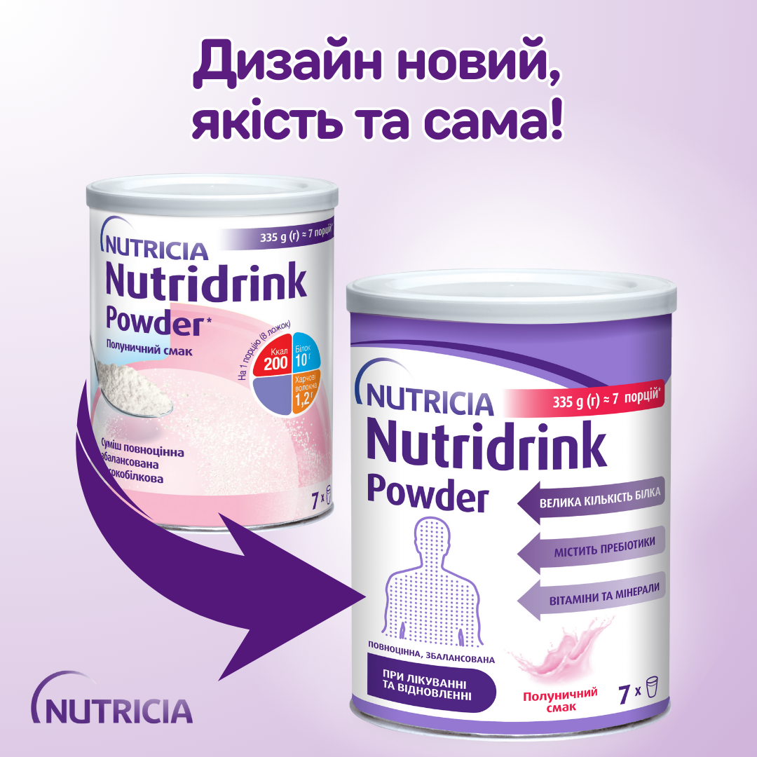 Ентеральне харчування Nutricia Nutridrink Powder Strawberry зі смаком полуниці з високим вмістом білка та енергії 335 г (4008976681694) — фото 2