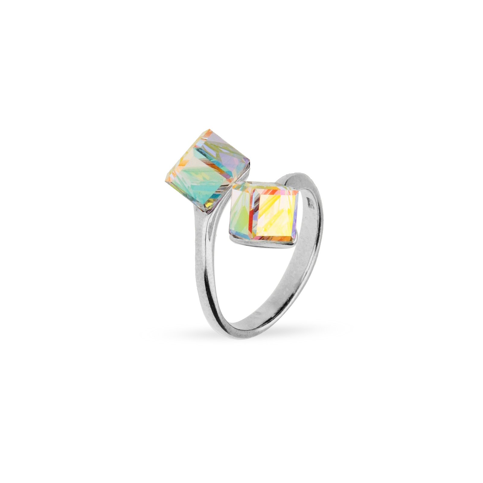 

Серебряное кольцо SPARK Cube со Swarovski модели P48416PAB