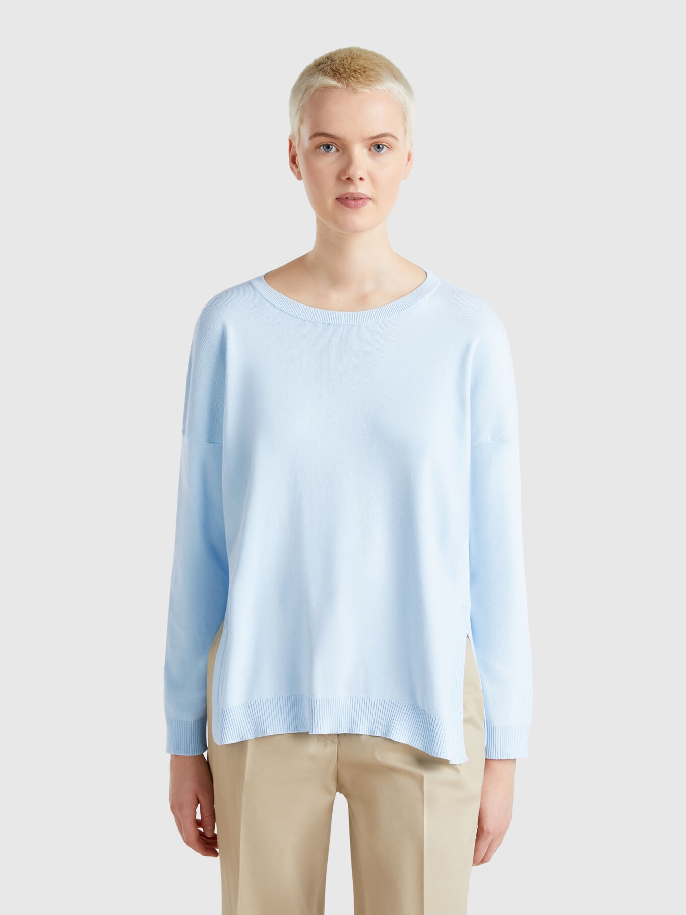 Джемпер жіночий United Colors of Benetton 1091D10D7-12J M Світло-блакитний від Rozetka на платформі USKIDKA Акція на Джемпер жіночий United Colors of Benetton 1091D10D7-12J M Світло-блакитний від Rozetka
