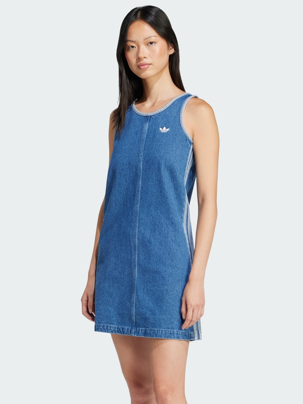 Акція на Сарафан джинсовий жіночий Adidas Denim 3S Dress JD2580 S Inddnm від Rozetka