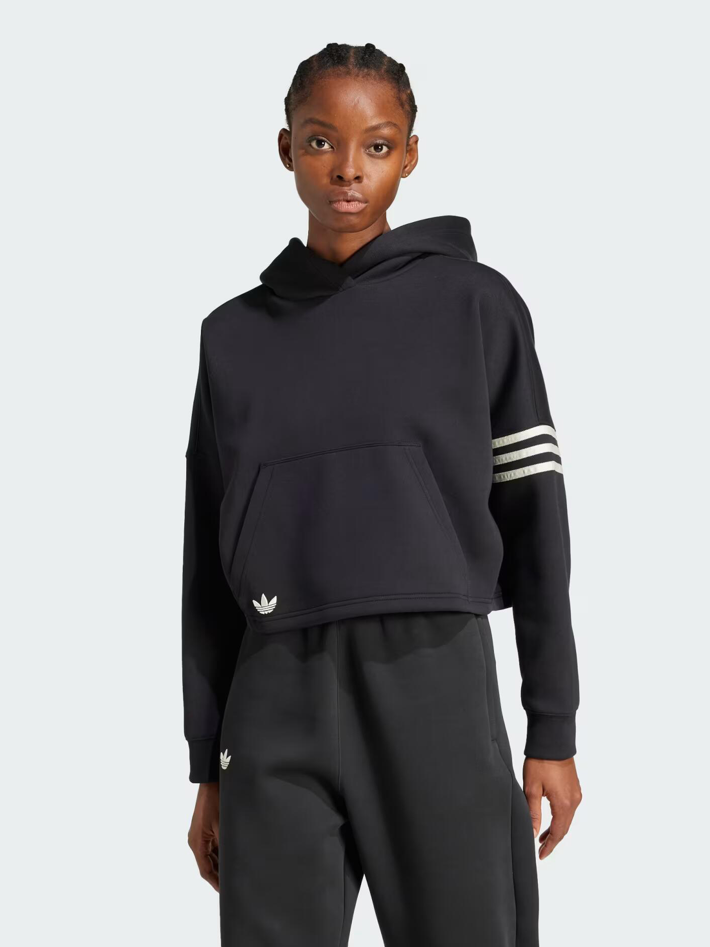 Акція на Худі жіноче Adidas Neucl Hoodie JI8500 L Black/Crewht від Rozetka