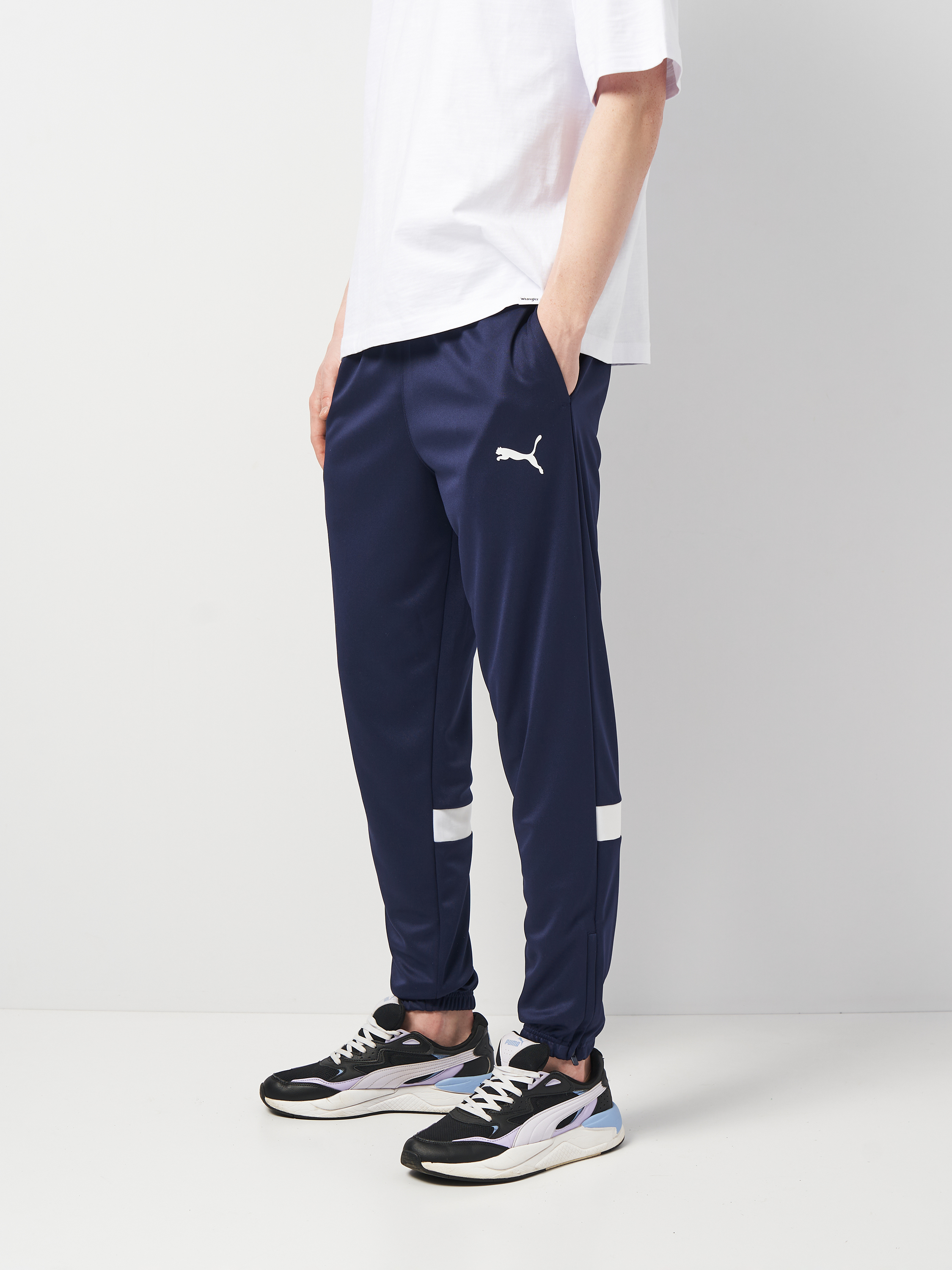 Акція на Спортивні штани чоловічі Puma Individualrise Pant 65947606 XL Navy-White від Rozetka