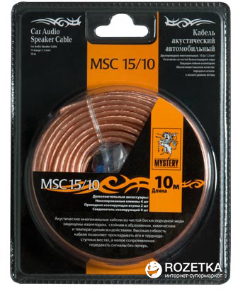 

Кабель акустичний Mystery MSC-15/10 + клеми для обтискання