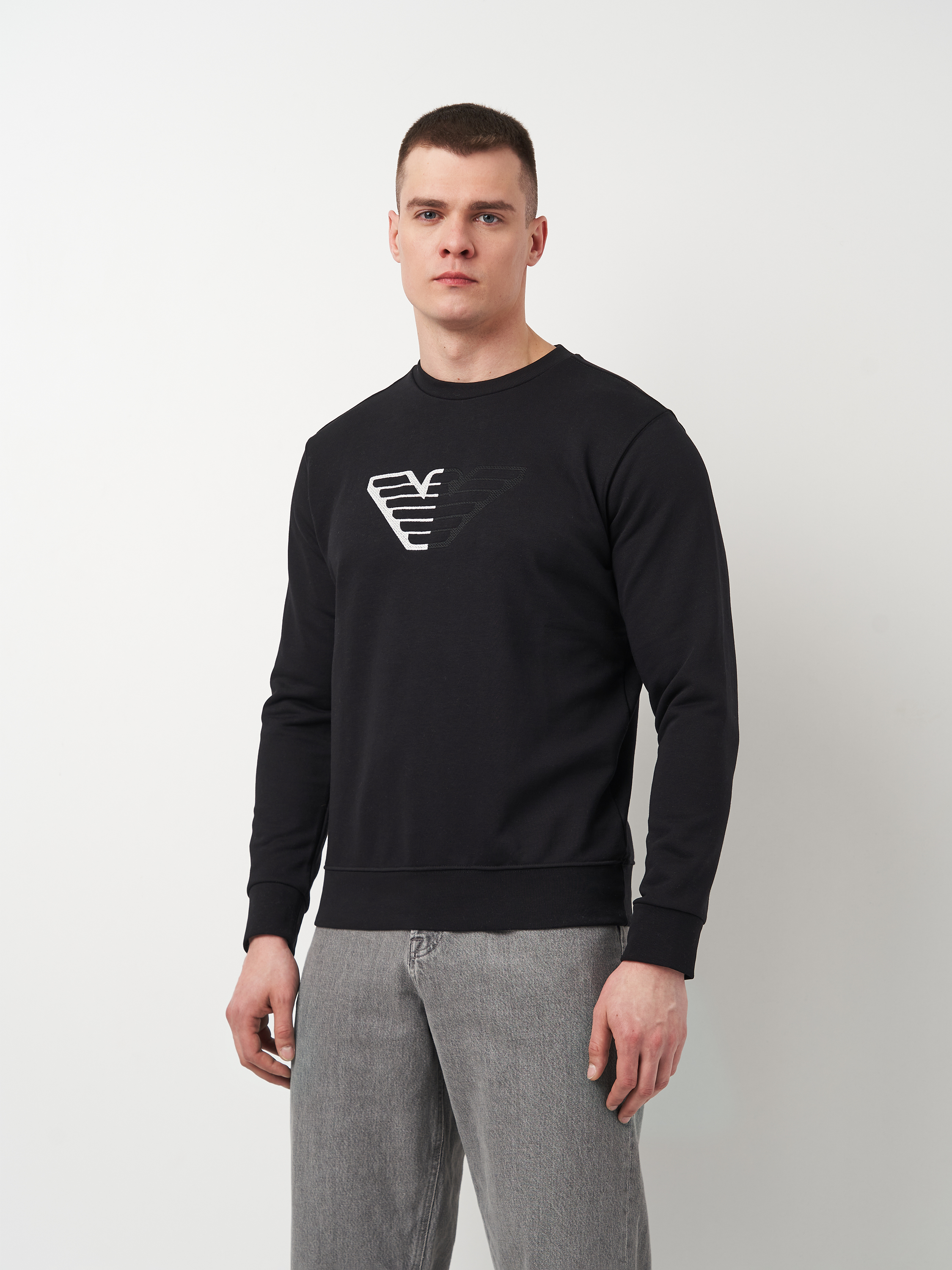 Акція на Світшот чоловічий Emporio Armani 11418.1 XL Чорний від Rozetka