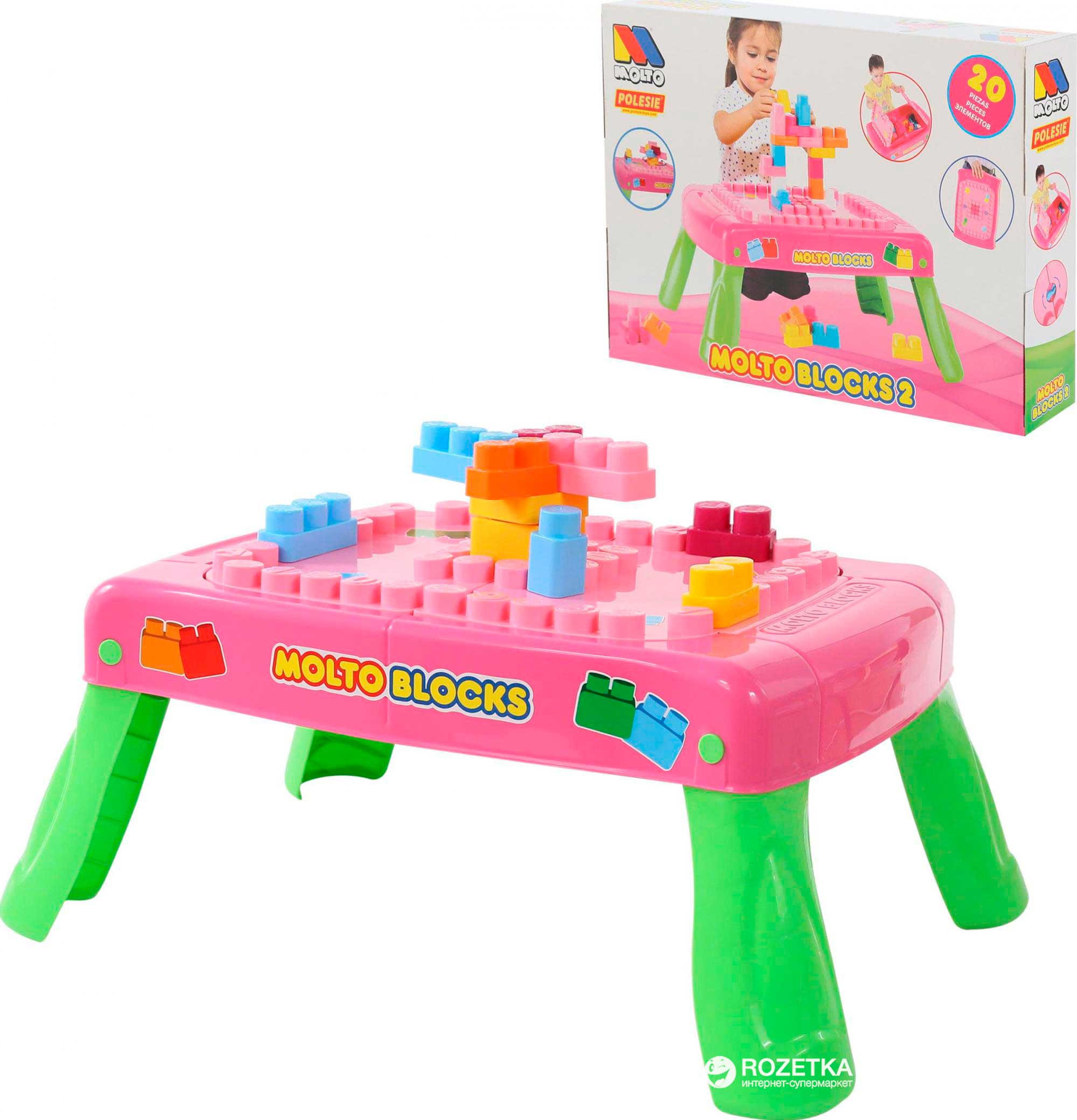 

Игровой набор Molto (Полесье) с конструктором 20 элементов Розовый (58010)