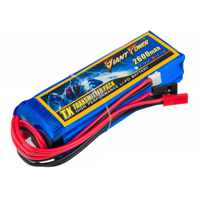 

Аккумулятор Giant Power Li-Pol 2600mAh 11.1V 3S 3C 25x31x97мм Futaba+JST для передатчиков (DLC-3S2600TA-FUT)