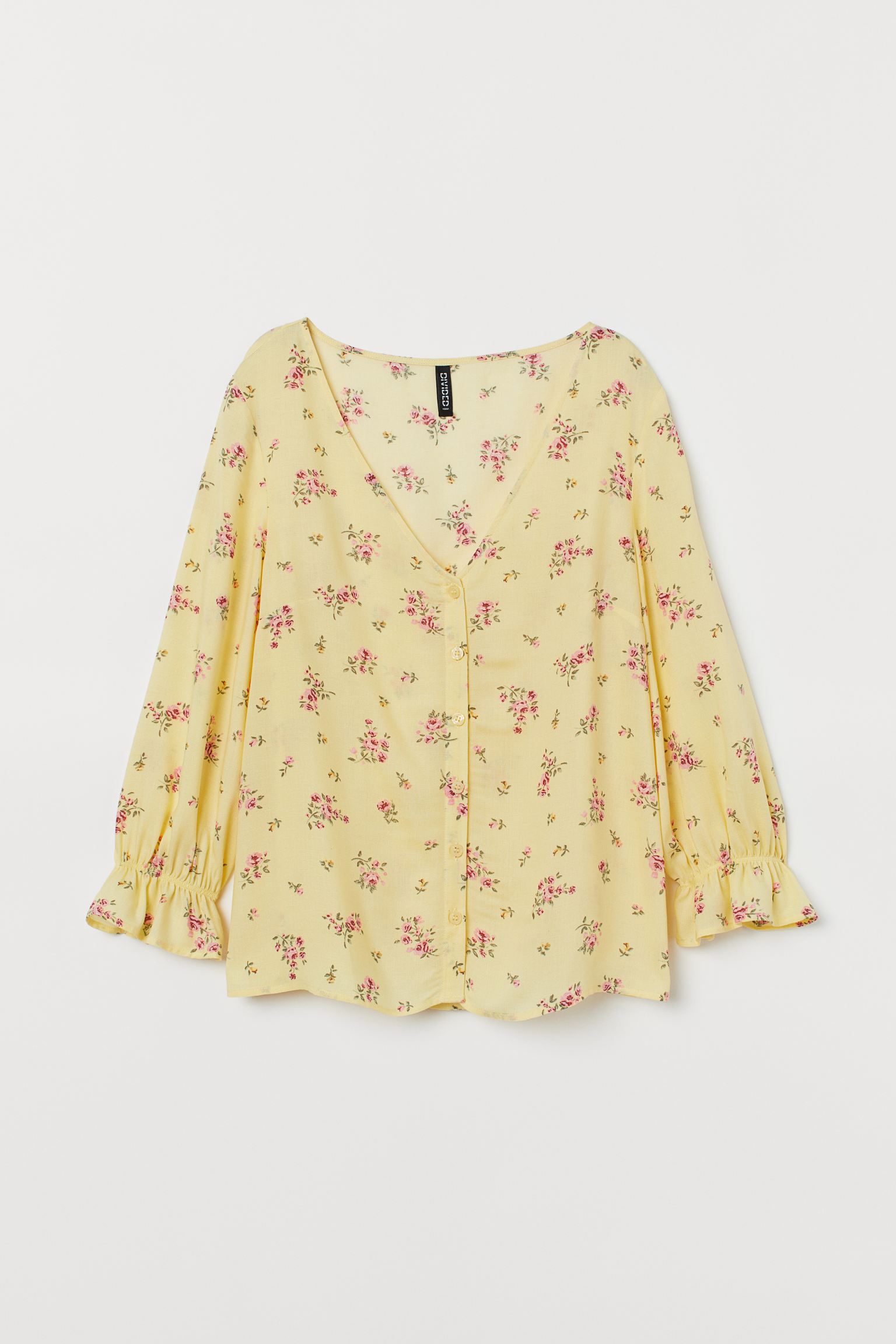 

Блуза H&M  желтый цветы 16117945740, Блуза H&M 40 желтый цветы 16117945740