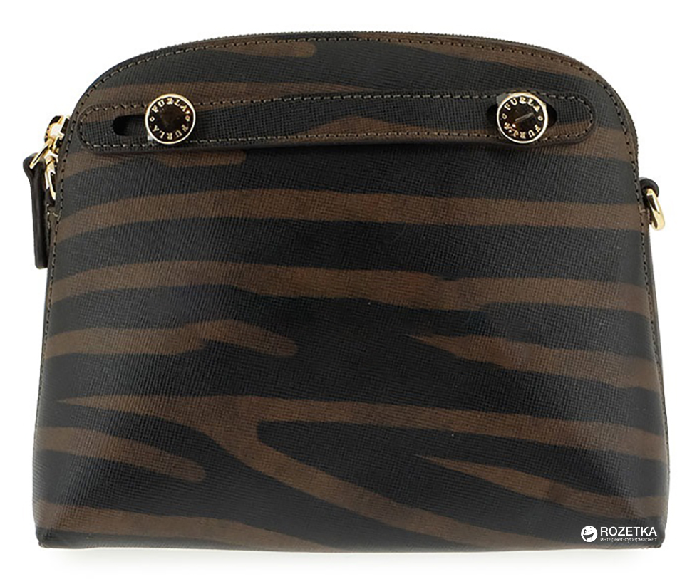 Женская сумка кожаная Furla Piper XL Crossbody Pouch 874544 Чернокоричневая (8051510540403